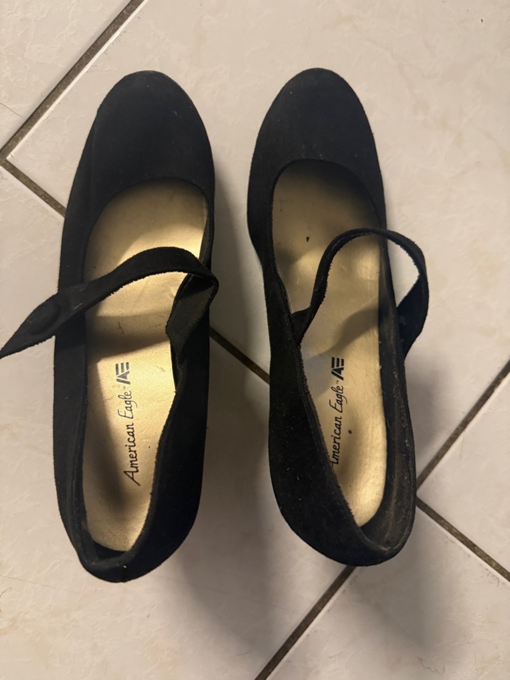 American Eagle Outfitters Black Mary Jane Heels with Strap